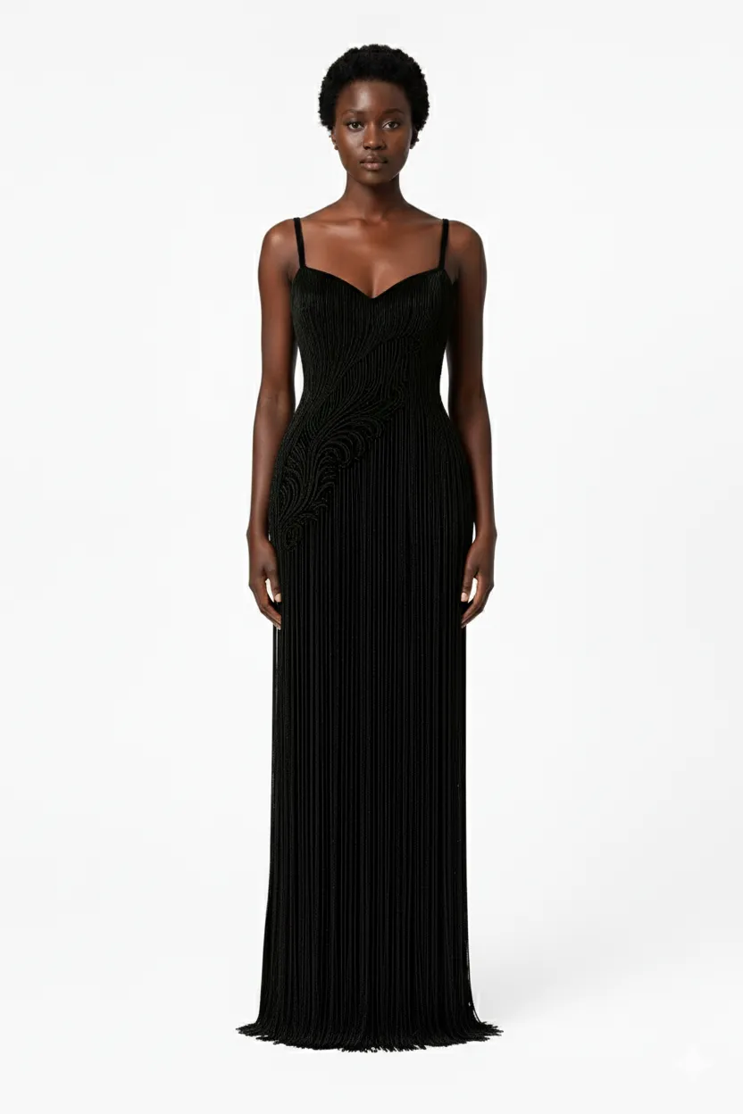 Anoir Cascade Fringe Gown